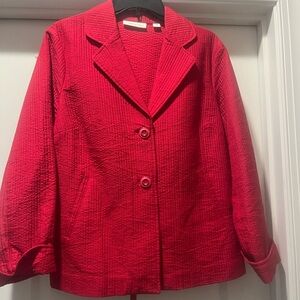 Coldwater Creek Textured Scarlet Blazer